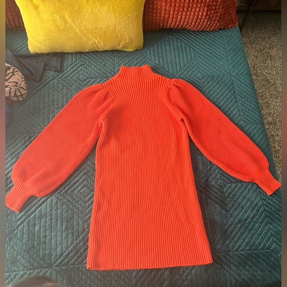 Orange mini sweater dress. Worn once for 90 minutes, still in perfect condition. - Picture 2 of 2